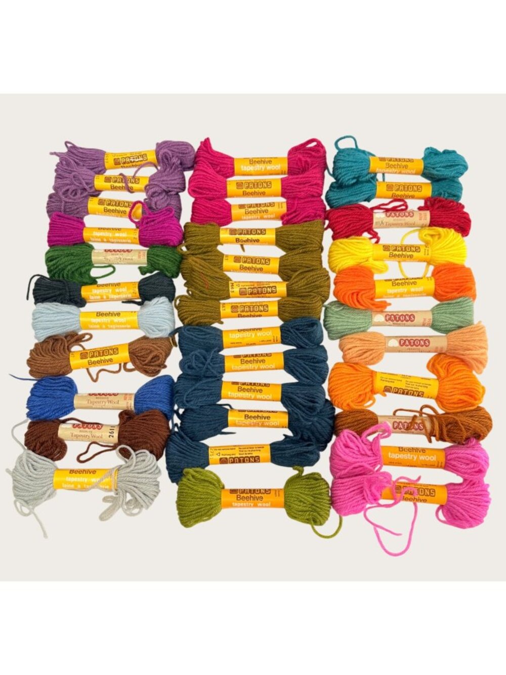 Lot Of 35 Patons Beehive Tapestry Wool Yarn Skeins 100% Wool 15 yds each